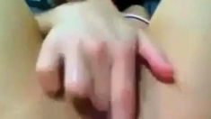 Girl Finger Her Creampie Pussy