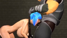 Black space soldier bangs a restrained girl with big tits