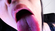 Hot ass brunette vibrator close up masturbation
