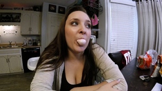 Cute curly brunette solo webcam masturbation