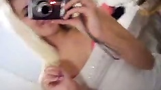 Amateur selfshot video of blondes hot naked boobs