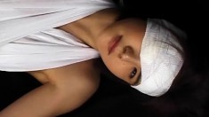 Hot Asian cock-tease gets pounded hard while wearing bandages