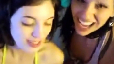 Homemade threesome with two horny girls